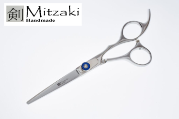 MITZAKI-TOMO600. (6,0 Zoll),Ergo-Form, Rändelschraube mit eingefasstem blauem Achat-Schmucksteinen,feste Fingerauflage, japanischer 440C Stahl